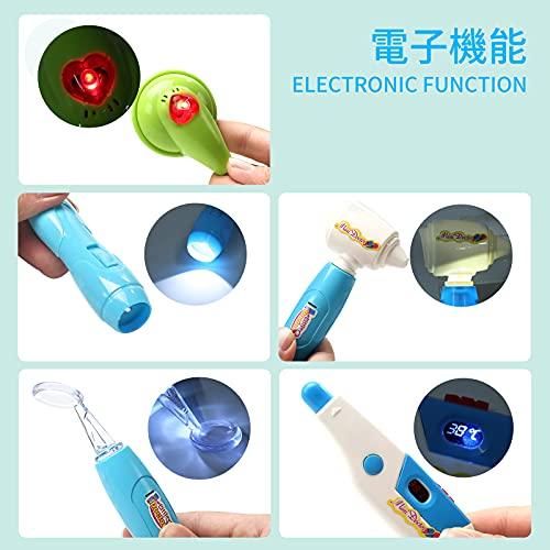 Cute Stone Doctor Play Set, 30-Piece Educational Toy Set, Food Sanitation Inspected, Pretend Play, Dentist Play, Storage Case, Light & Sound Effects,