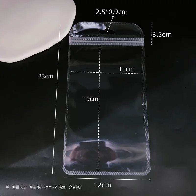 Thick Transparent Self Sealing Sack High Definition Bone Sealing Bag Jade Bracelet Accessories Storage Dust-proof Packaging Pouch with Hanging Hole