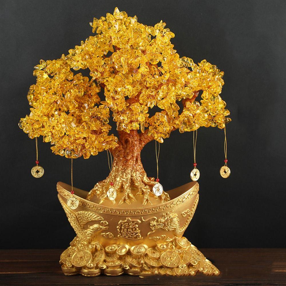 Living Room Wine Cabinet Fortune Tree Decorative Articles Money Tree Ornaments Desktop Ornaments