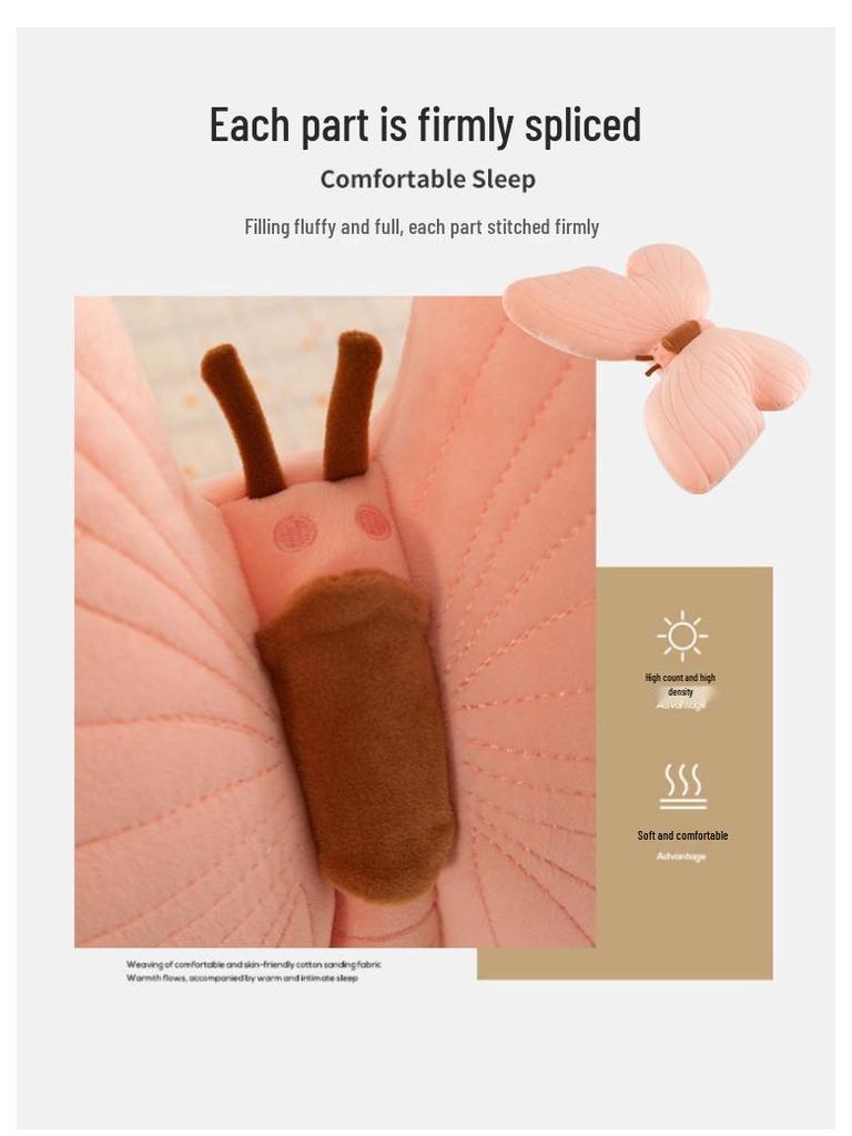 Butterfly Hug Pillow Plush Toy: Girlish Heart Backrest Cushion for Home or Office