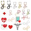 Creative Cartoon Stethoscope Brooch Pin Set
