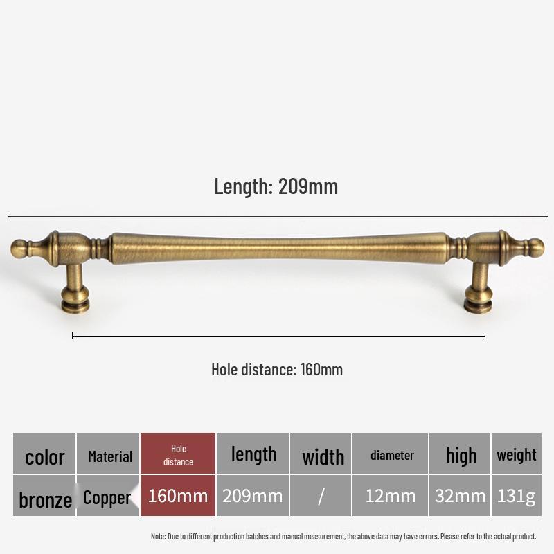 American Brass Retro Wardrobe Handle In Antique Bronze for Cabinets and Drawers