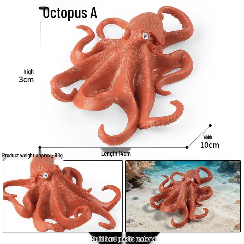 Marine Life Toy Set: Squid, Octopus & Jellyfish Figurines for Kids
