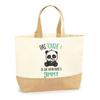 Sac Cabas - PLANETEE - Jimmy Pas Touche Panda - Jute Naturel - Imprimé En France - Anses Solides