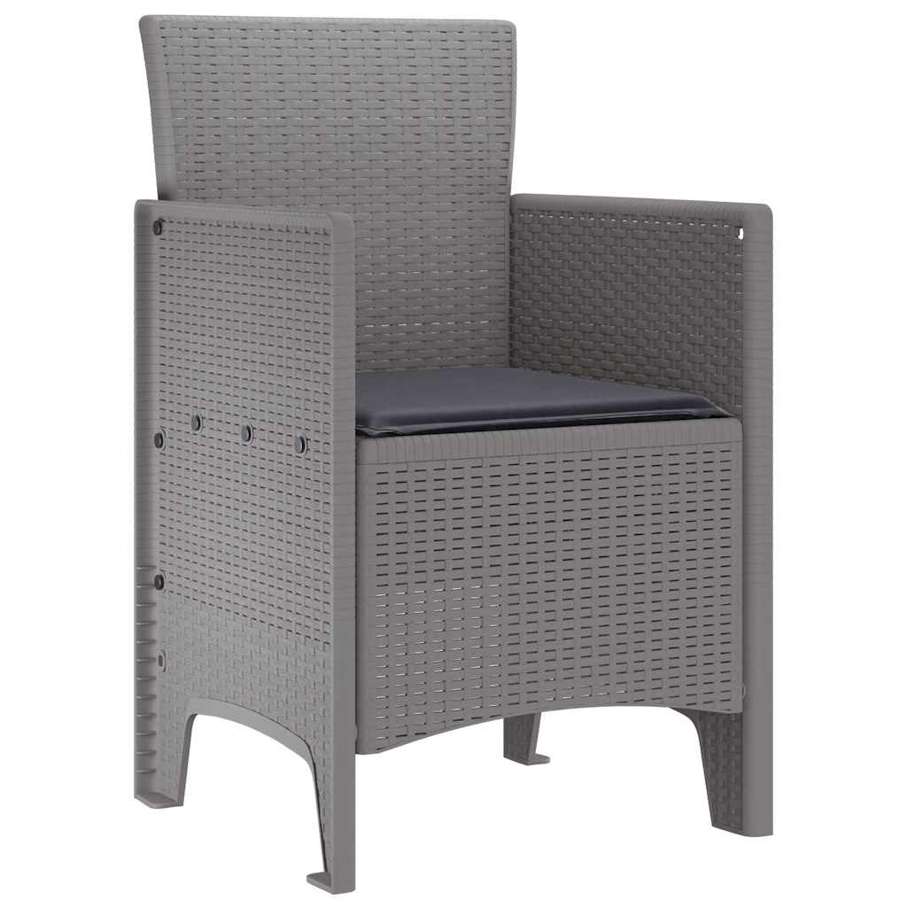 Garden Chair 2 pcs Light Grey 53 x 49 x 85 cm Polypropylene