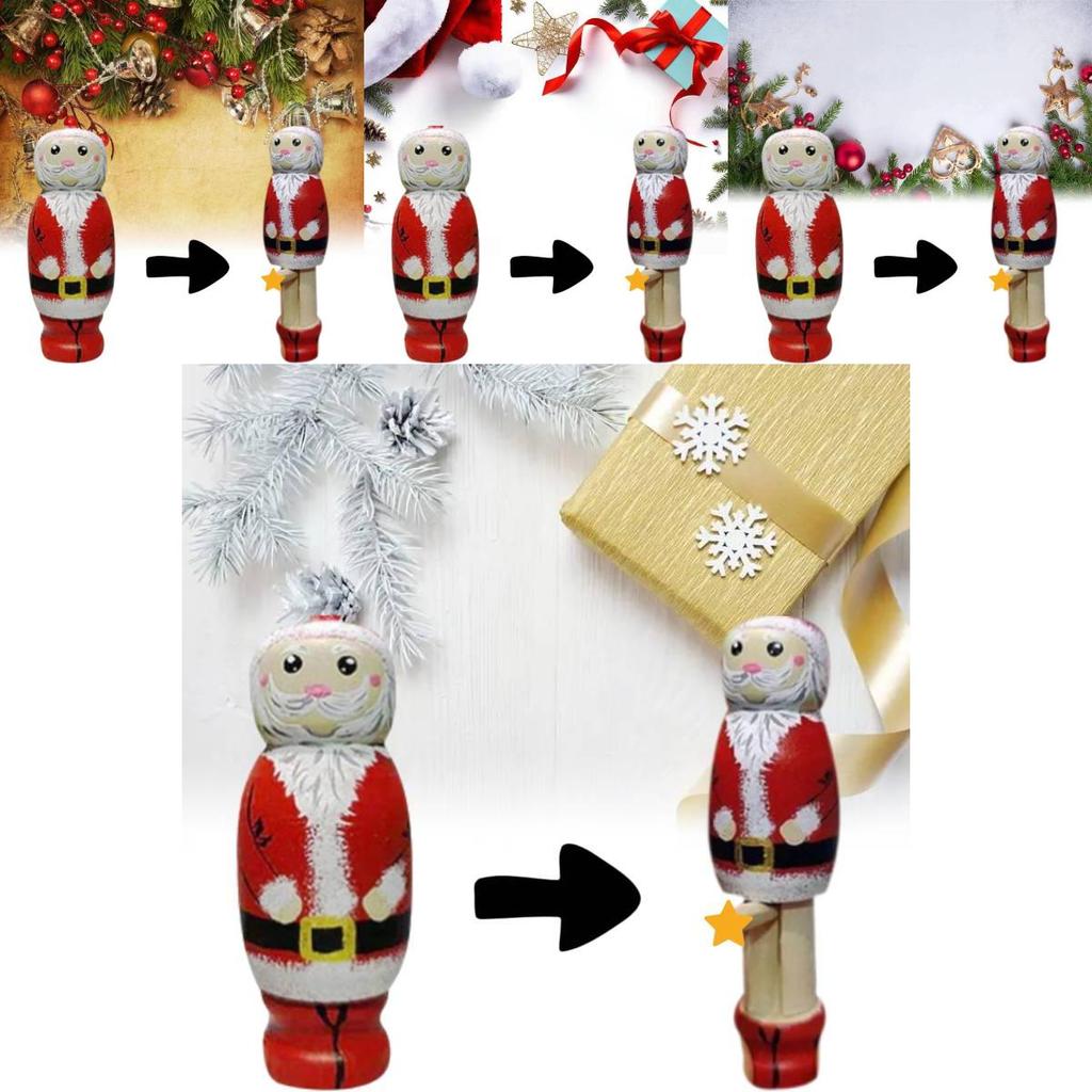 Charmig målad tomtemarionett tillverkad av premium bokträ Perfekt för julstämning