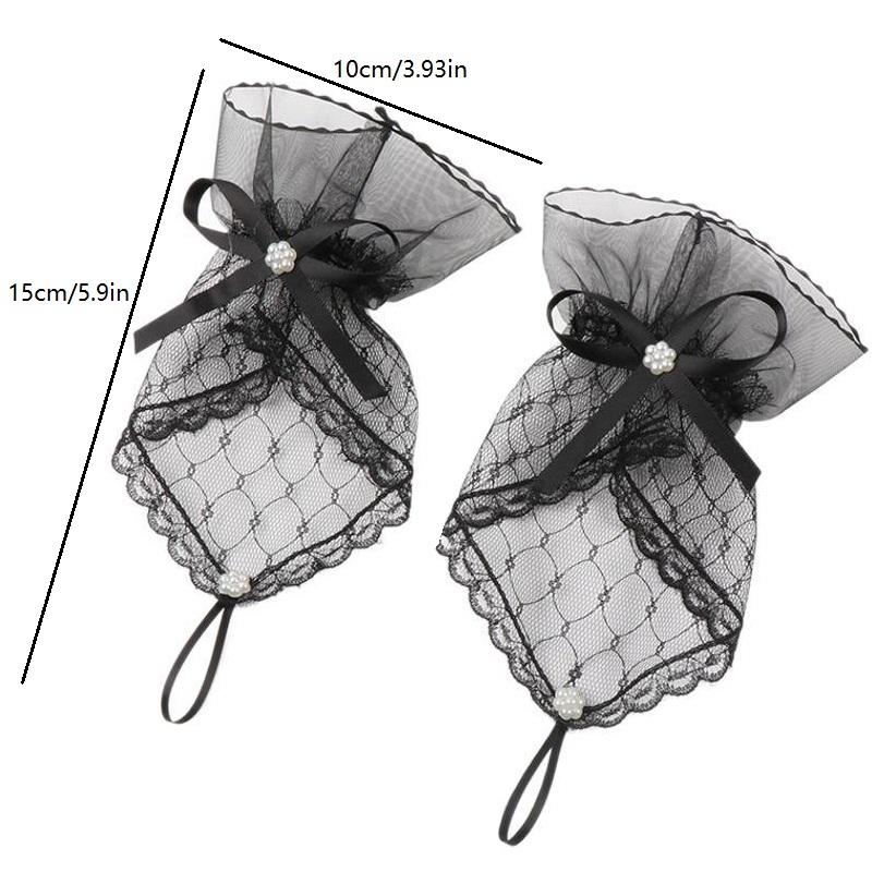 1 par Nageldekorationer För Nageldekoration Spets Falsk Veckad Manschett Manikyr Fotorekvisita Falska Ärmar Nageltillbehör Förnödenheter