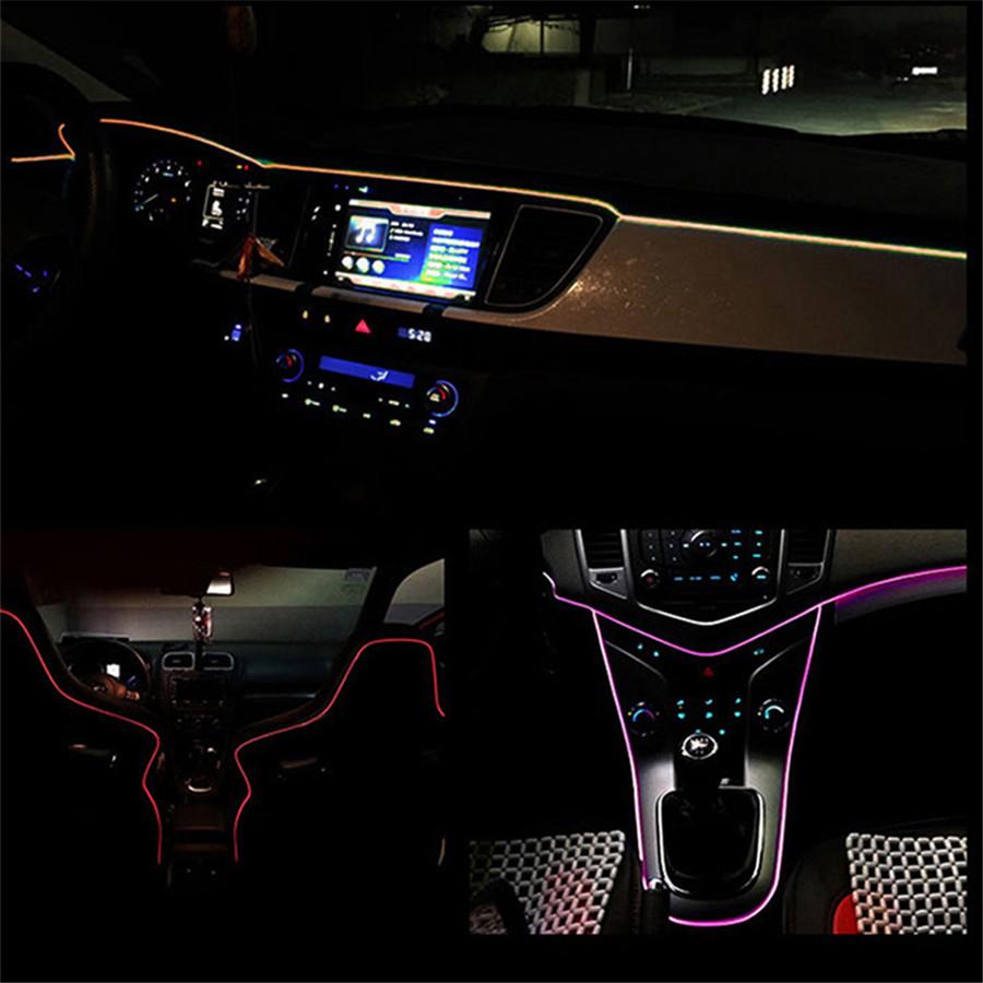5in1 6M RGB LED Car Interior Decor Neon Strip Light APP Control Atmosphere Light
