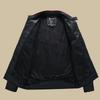 Veste zippée à col montant pour homme, tendance rétro vieillie, veste de moto pour homme