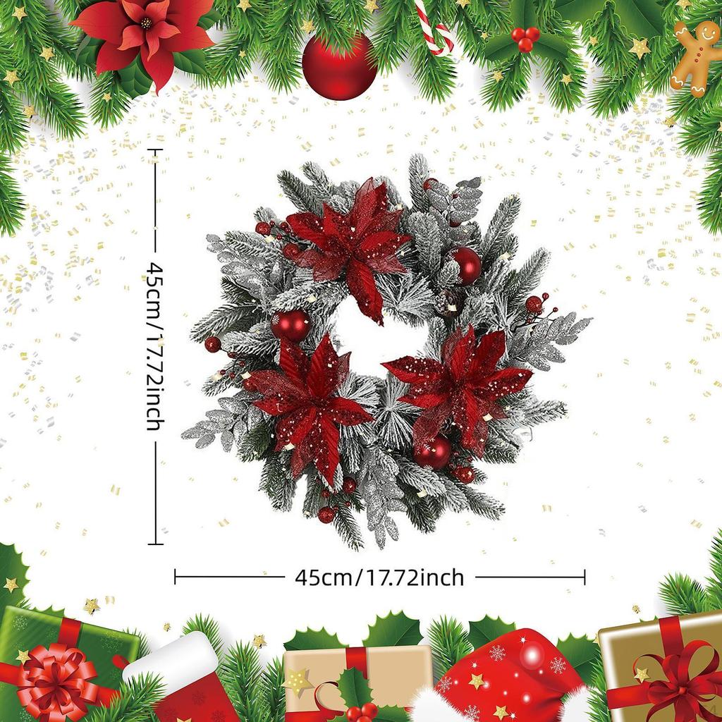 Christmas Wreath Door Garland Reusable Pinecone Hanging Xmas Decoration for Front