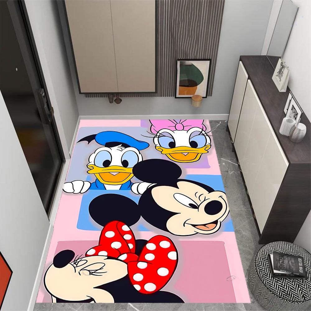 Classic Disney Characters Disney Cartoon Theme Anti-Slip Rug - Polyester, Home Decor, Suitable for Bedrooms, Living Rooms, Doorways, and Studios
