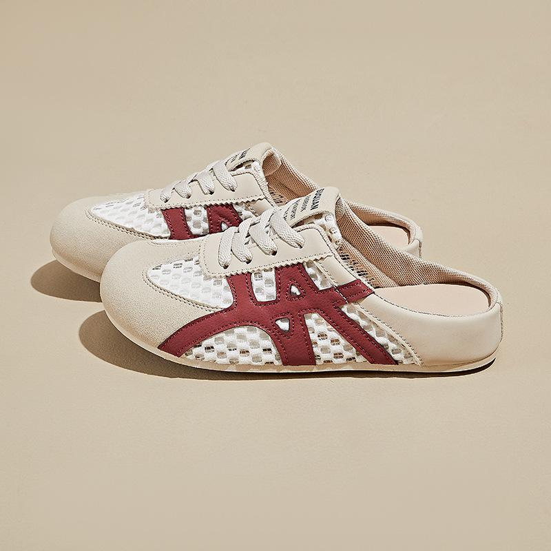 

Fashion Women s Half Slippers Summer Breathable Fashion Height Increase Sandals Lightweight Comfortable Cross Tied Outdoor Casual Shoes 35 красный