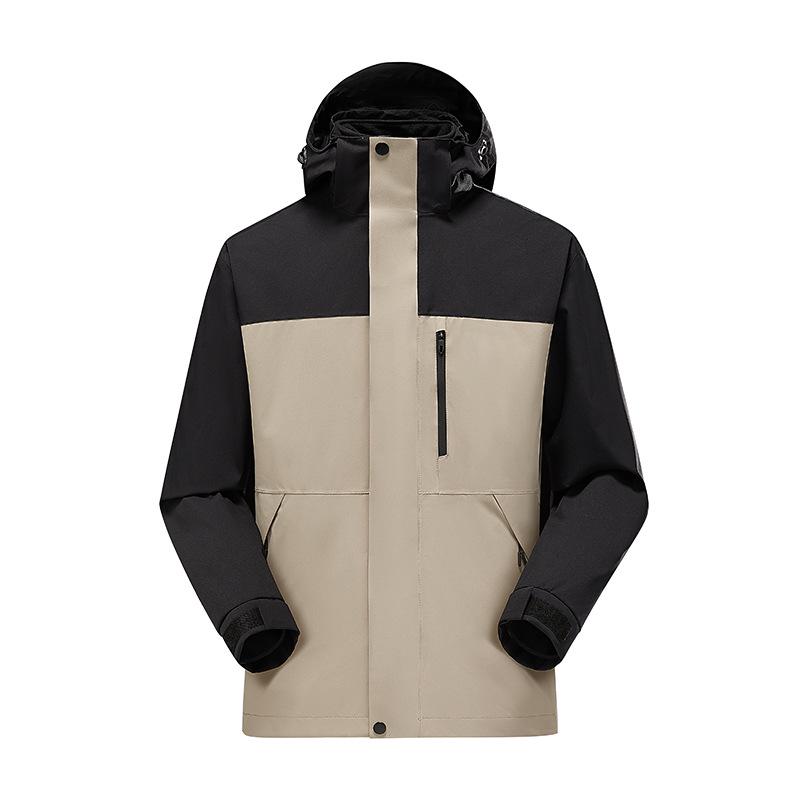 Men's & Women's Three-in-One Hooded Outdoor Jacket - Autumn/Winter Color Block Coat