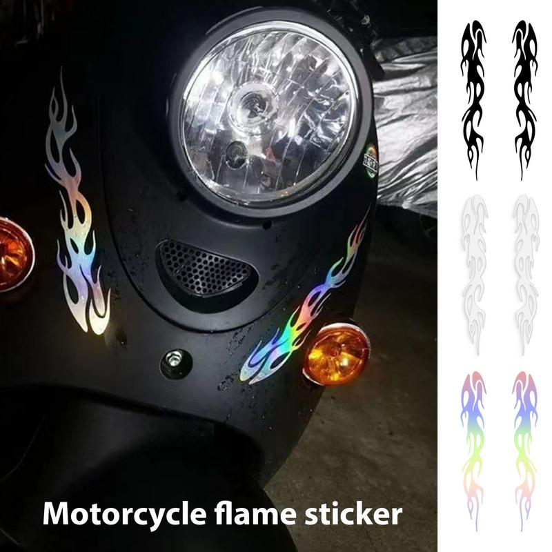Motorcycle Flame Stickers Reflective Flame Car Sticker Decals Self-Adhesive Outdoor Flame Decals Accessories for motorcycles