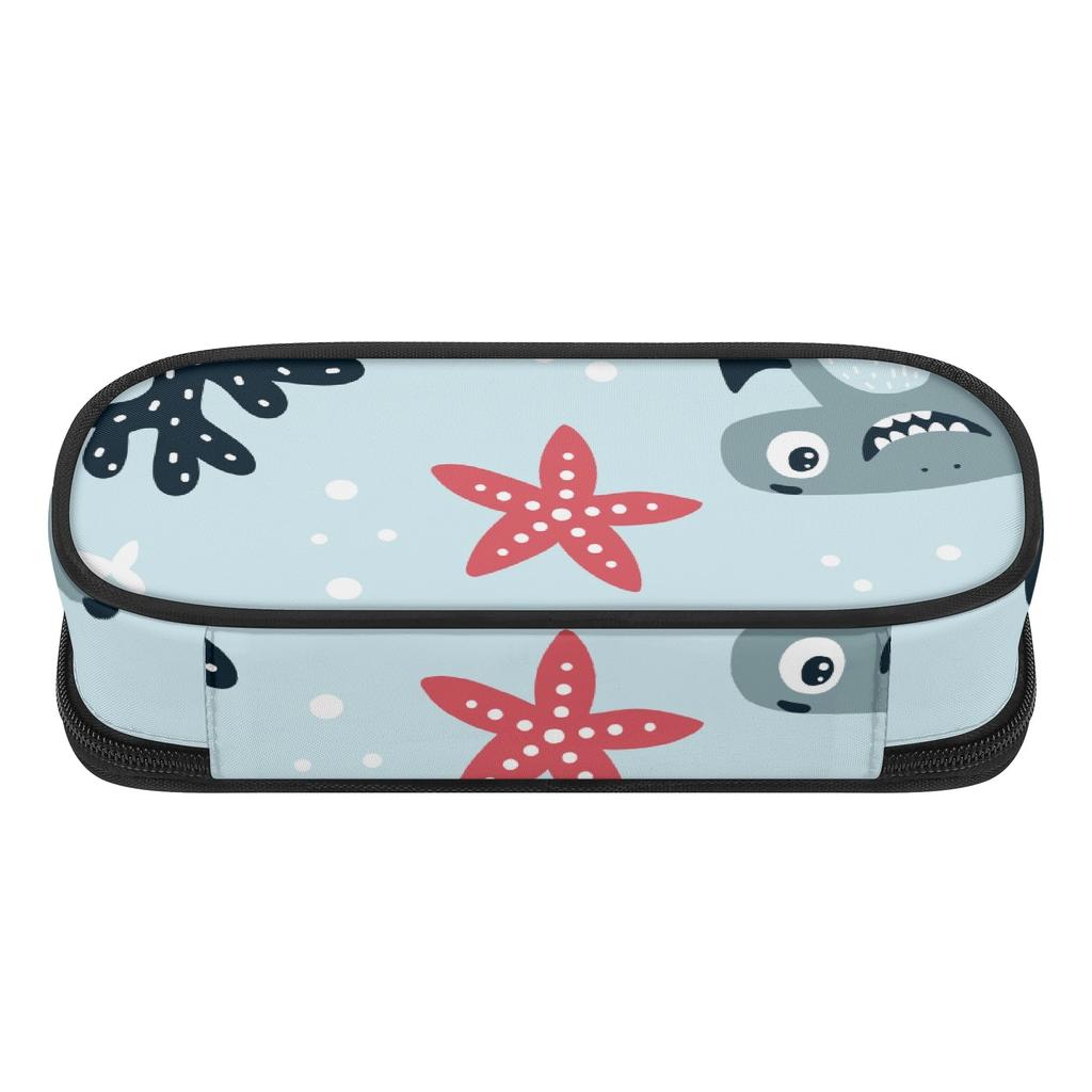 Pencil Bag Zip Around Closure Large Capacity Durable 300D Polyester with Main Compartment Mesh Pocket and Pen Slots for Students