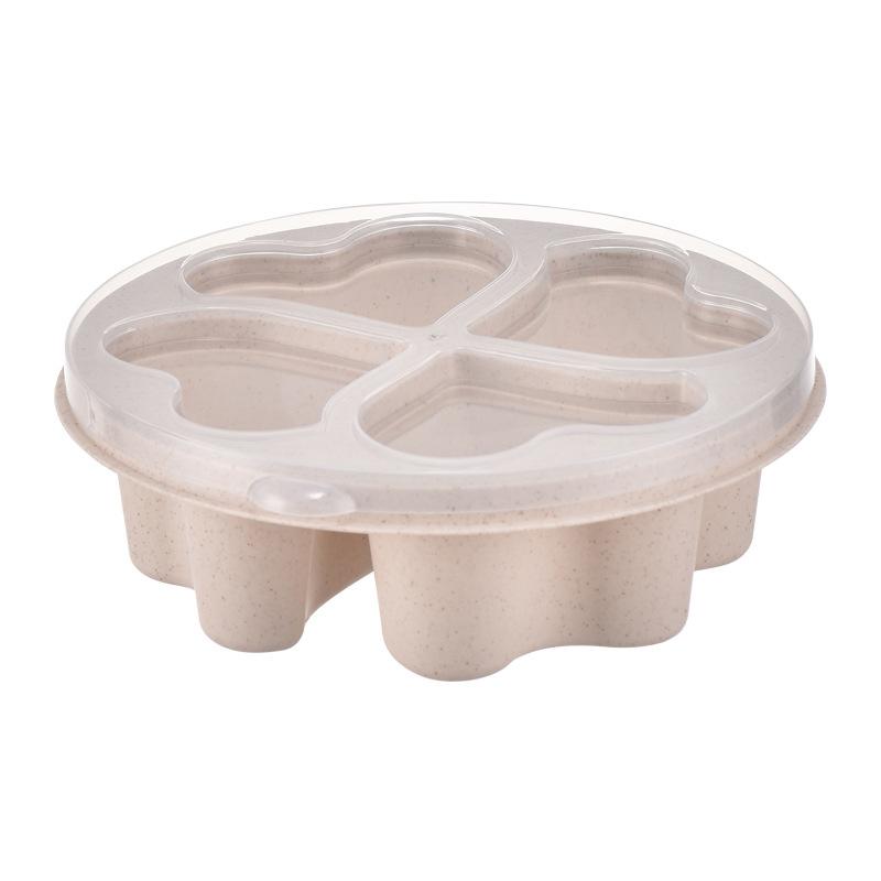 4 Grid Snack Containers Reusable Meal Prep Lunch Containers Portable For Kids And Adults Home Snack Storage Bottles Kitchen Tool