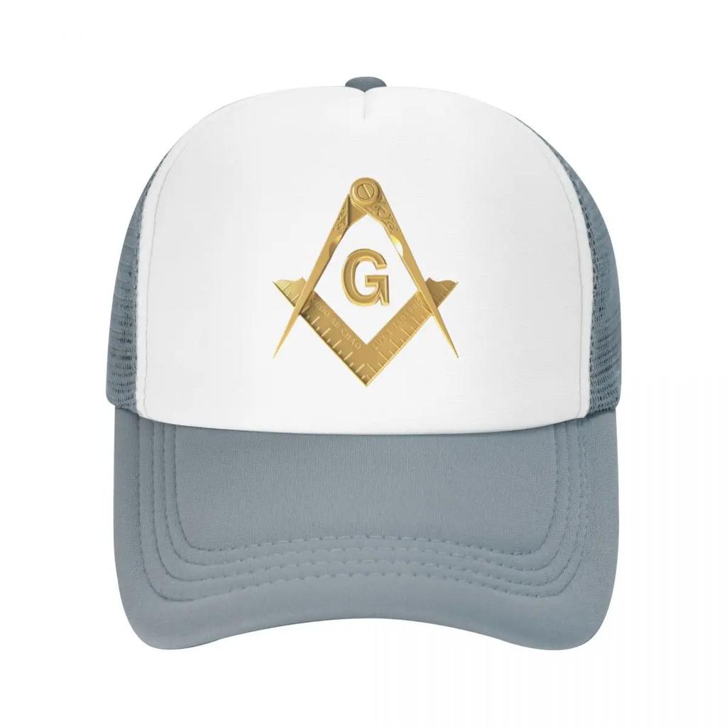 Custom Gold Freemason Logo Baseball Cap Women Unisex Breathable Masonic Mason Trucker Hat Streetwear Snapback Caps