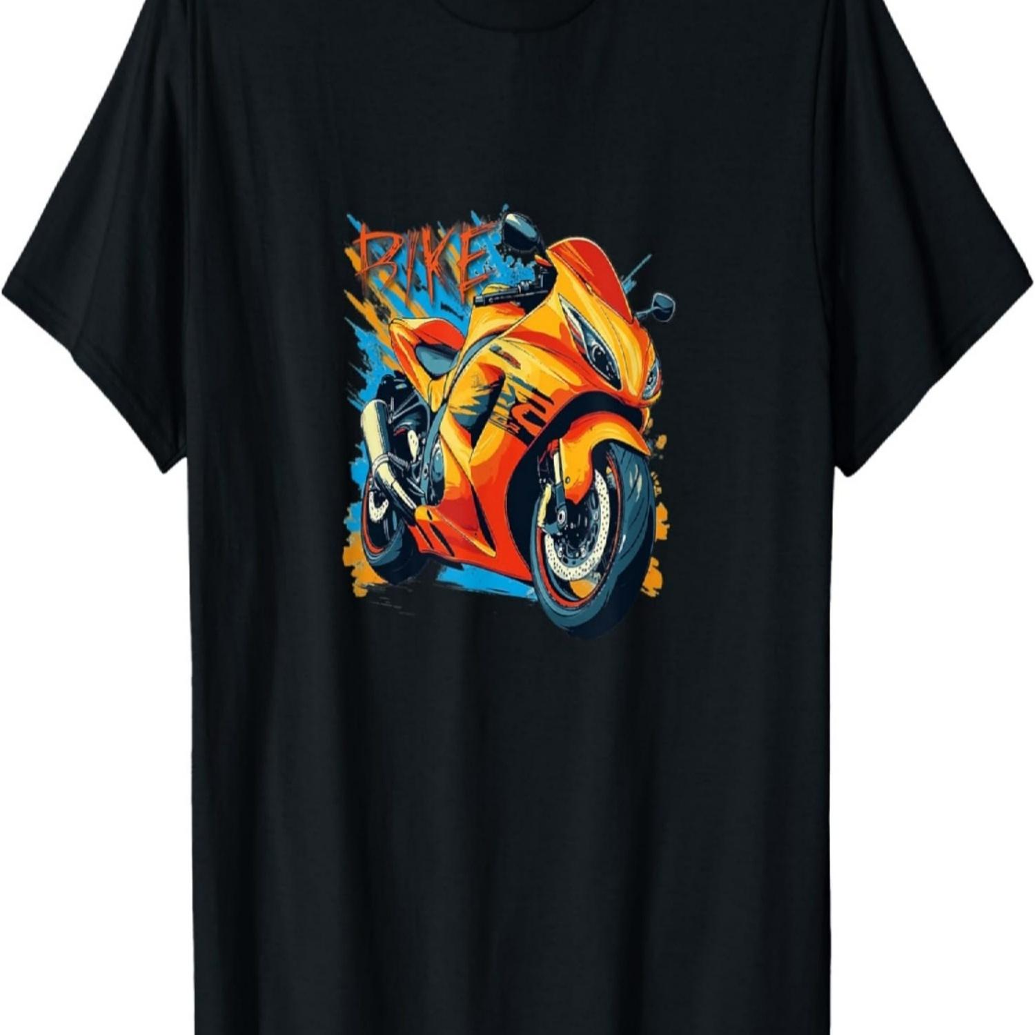 Motorcycle T-Shirt Motorcycle Shirt Biker Hoodie Moped Moto Bike T-Shirt S