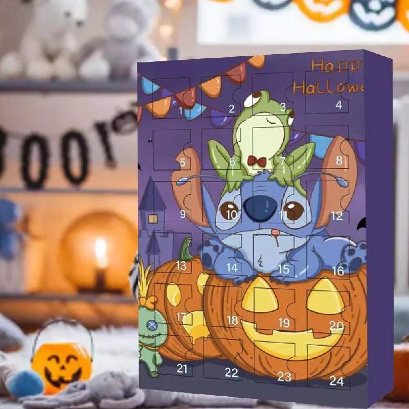 Uroczy świąteczny kalendarz adwentowy Stitch w pudełku z niespodzianką, kolekcja zabawek dla dzieci