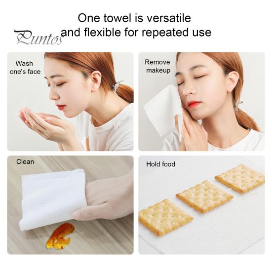 Makeup Remover Wipe 100Pcs/Bag Thick Face Towel Dry And Wet Use Strong Water Absorption Cleansing Cloth Lint Free Soft Travel Cotton Disposable