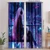 Set di 2 Tende per Camera da Letto con Costume Anime Futuristico Paesaggi Urbani Notturni Adatte per Camera da Letto Soggiorno Sala da Pranzo Poliestere Perfette per Area