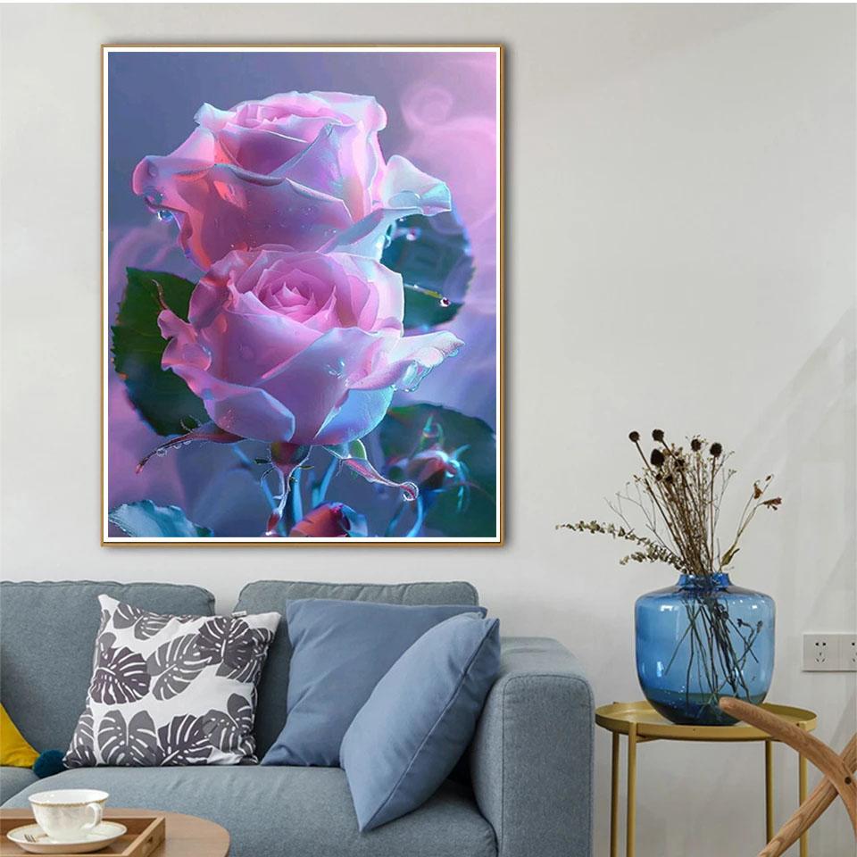 DIY Diamond Painting Flower Cross Stitch Kit Mosaic Art Diamond Painting Full Circle/Square Diamond Home Decoration