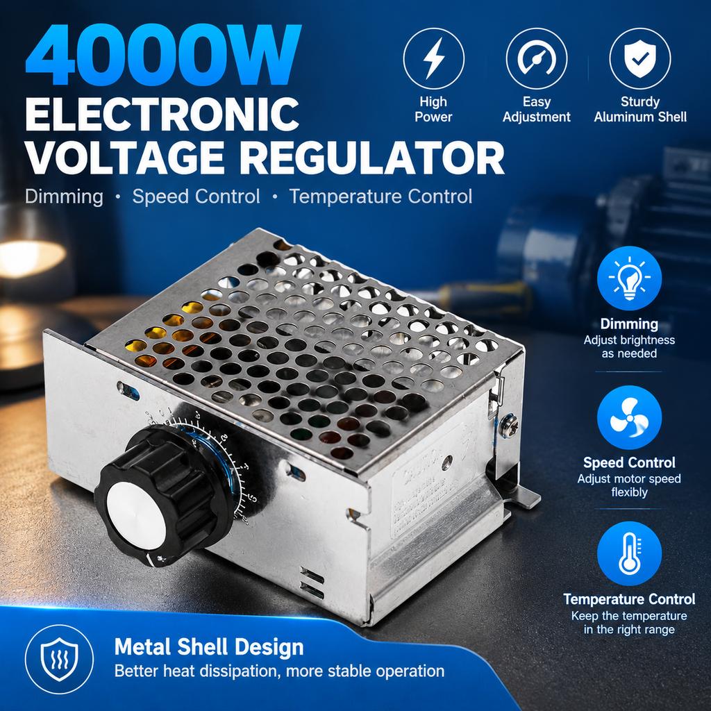 4000W Electronic Voltage Regulator with Aluminum Shell