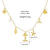 Boho A-Z Initial Letter Pendant Necklace Gold Color Beach Shell Starfish Pearl Necklace Women's Charm Jewelry Party Gift