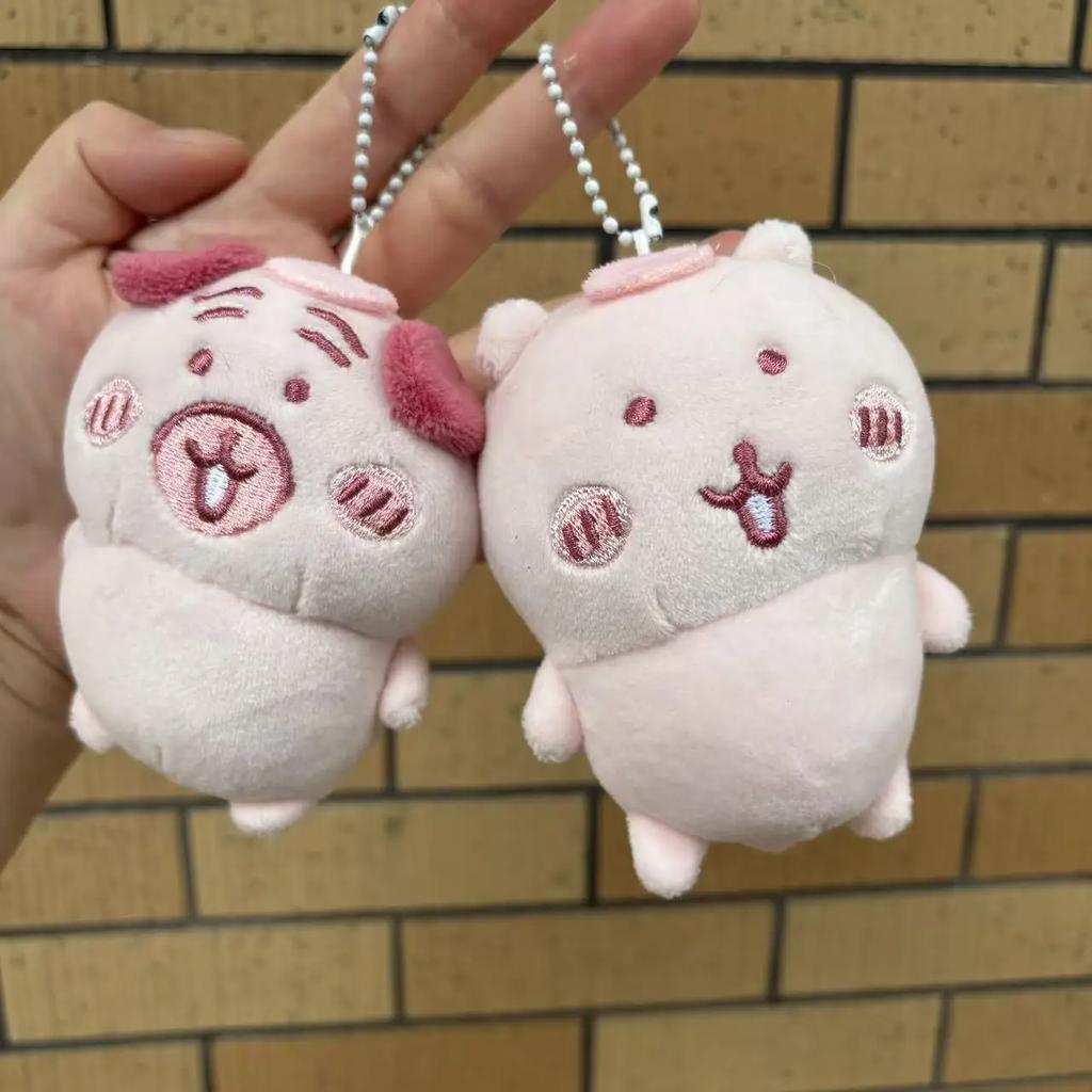 Japanese Nagano No Kuma Joke Bear Pink Pug Cotton Doll Anime Plush Toy Keychain Bag Pendant  Cute Doll Girls Kawaii Gift