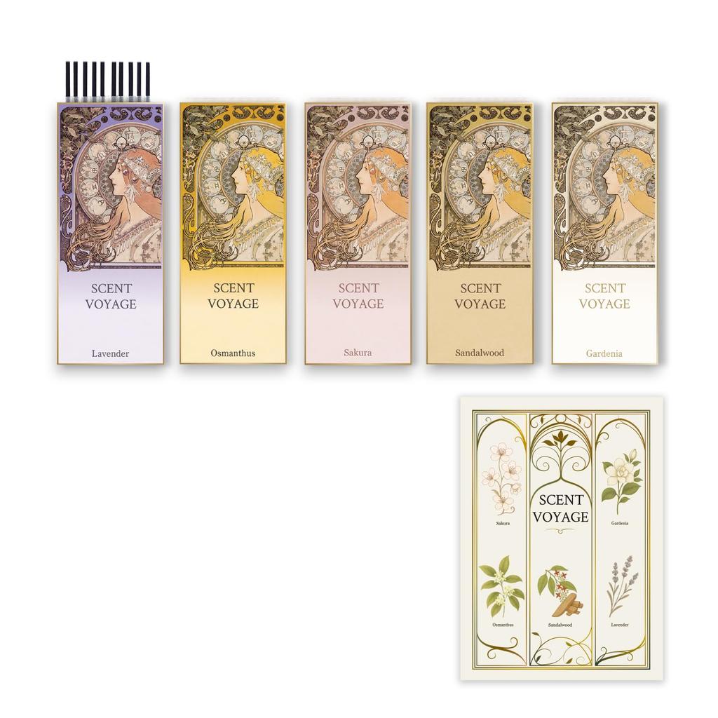 Incense 5 Scents Including Low Smoke A Relaxing Assortment SCENT VOYAGE Set Osmanthus, Type, -