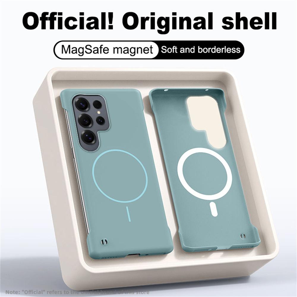 

Ultra Slim Frameless Skin Feel Phone Case For Samsung S25 Ultra S24 Plus S23 S22 S26 Ultra For Magsafe Magnetic Protection Cover Galaxy S25