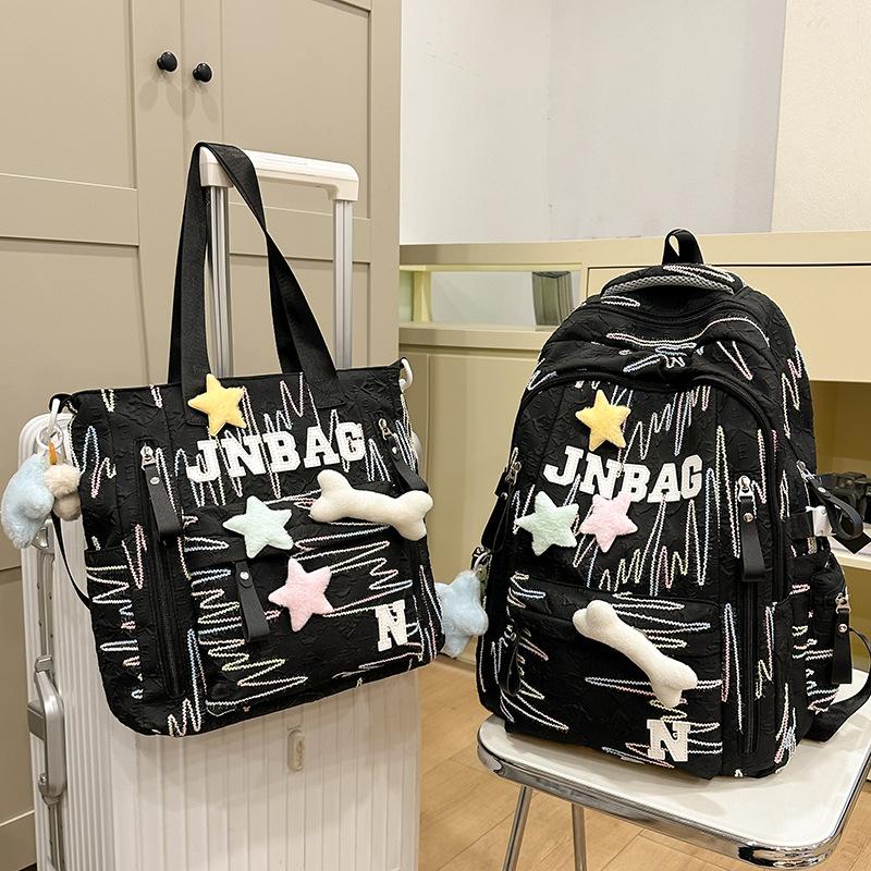 Schoolbags Children Elementary School Girls Junior High School Students High School Students Make up Lessons Bag Letters High Appearance