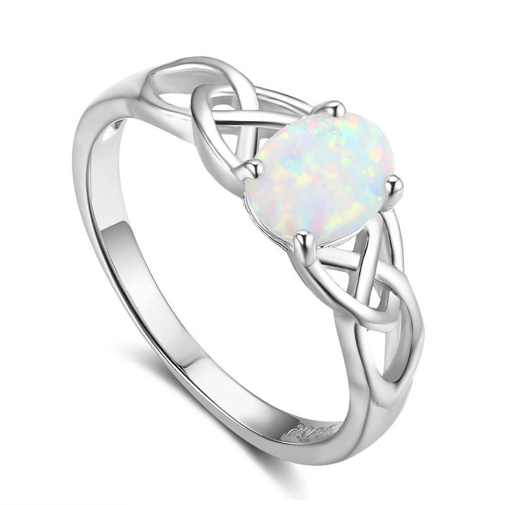 European  American Fashion Opal Ring for Women – Versatile  Stylish Jewelry Accessory Size 6