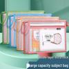 Huajie A4 Double Layer Extra Thick Mesh Zipper Document Bag - EVA Large Capacity, Waterproof 3D Subject Bag