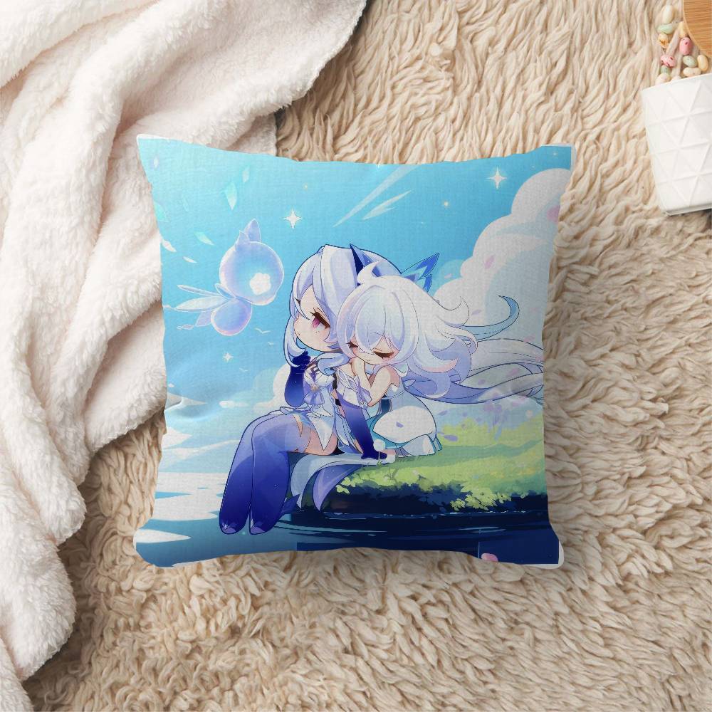 Game Genshin Impact Skirk Cushion Cover Polyester Sofa Cushions Decorative Throw Pillows Home Decoration Pillowcover