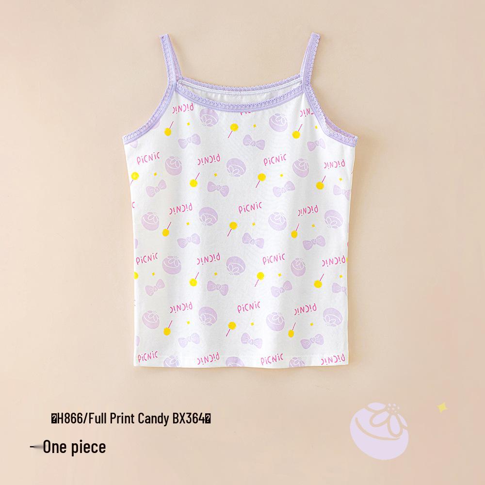 A-Class Summer Pure Cotton Antibacterial Tank Top for Girls and Infants