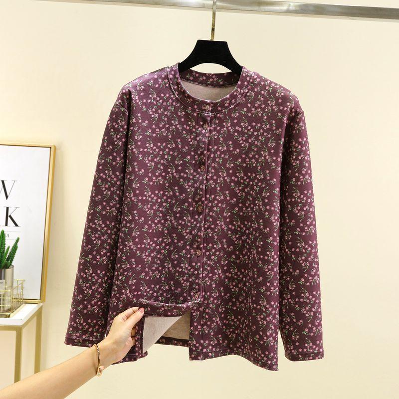 

Кардиган из шелка и дралона большого размера, теплый, женский, зимний, флисовый, с принтом, верхняя одежда с подогревом, осенняя одежда, утолщенный, свободного кроя, домашняя одежда, топы Dark purple XL (50.00 kg-60.00 kg recommended