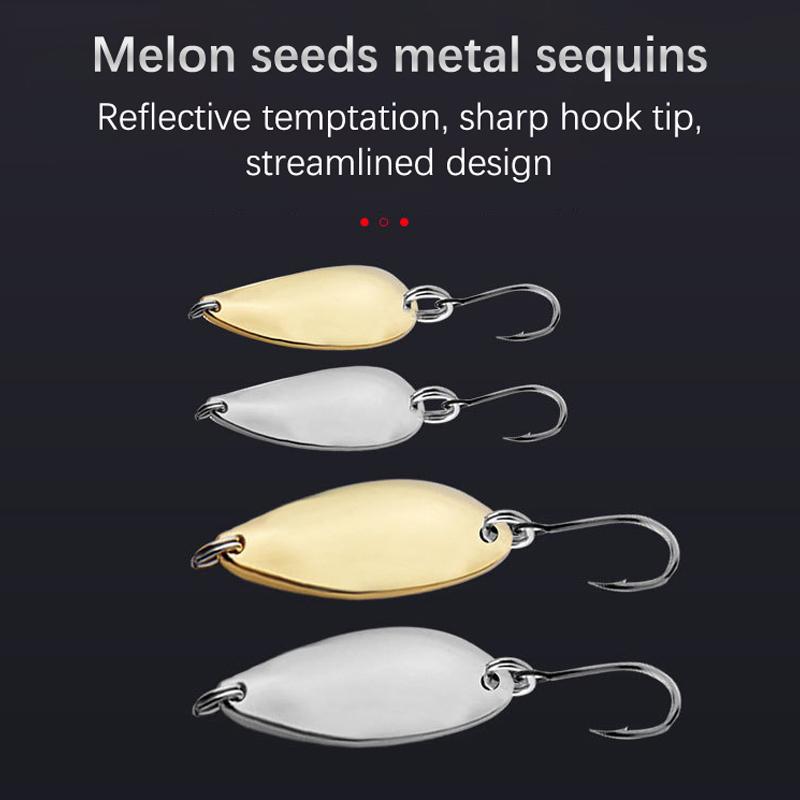 1pc Metal Sequin Simulation Fishing Bait Spoon Type Sequin Single Hook Fishing Accessories