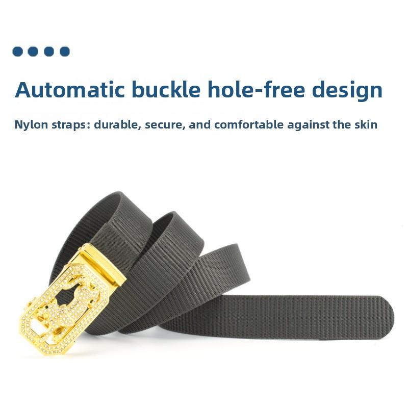 Zodiac Tiger Nytt Nylon Automatisk Spenne Herrebelte 3,5 cm Personalisert Innlagt Legeringsspenne Belte