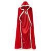 3PCS Christmas Shawl Cape Hooded Santa Claus Costume Christmas Performance Costume Red with Hat Cosplay Costume Winter Warm Coat