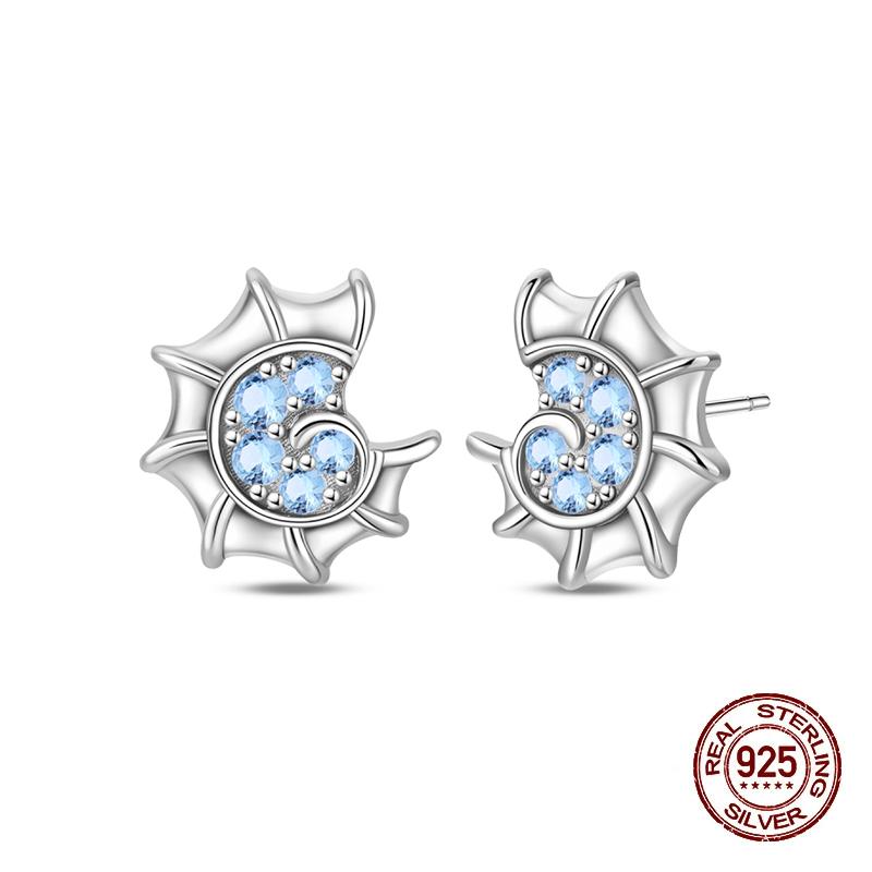 Stud Earrings For Women Copper Colorful Starfish Shell Sparkling Butterfly Luxury Fine Jewelry Girl'S Earrings