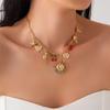 Alloy Enamel Pendant Necklace Vintage Chili Pepper Clavicle Chain  for Women