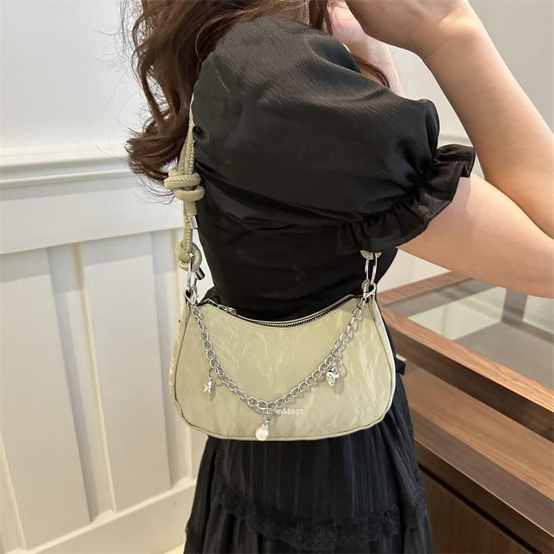 Small bag female personality  new trendy simple casual fashion trendy texture messenger bag summer shoulder armpit bag