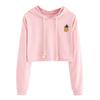 Women's Hoodie Appliques Pinapple Sweatshirt Long Sleeve Pullover Tops Blouse