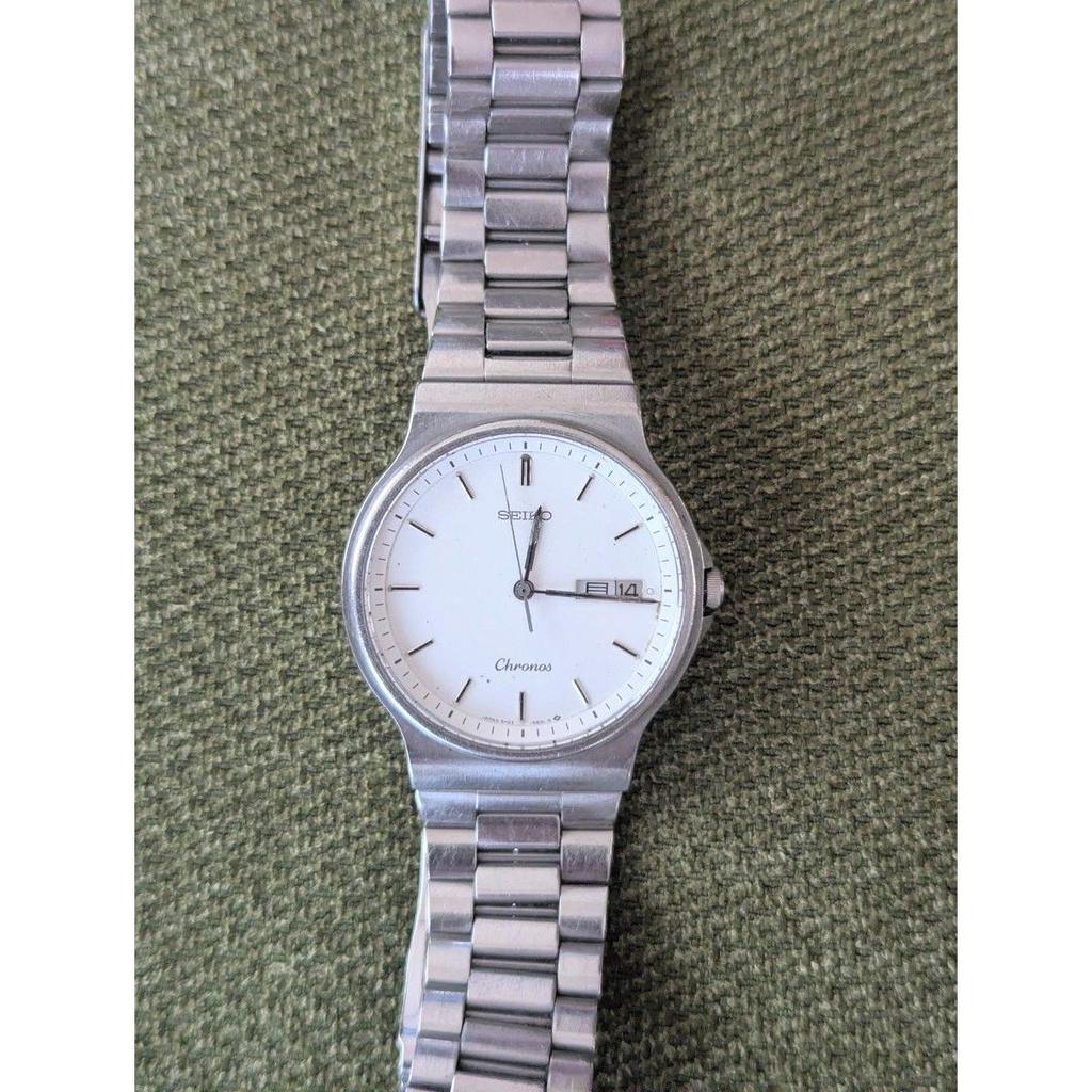 Used SEIKO Chronos Men's Watch Quartz Silver