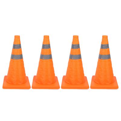 4 buc conuri de trafic 45 cm 360 grade benzi reflectorizante pliabile bază PP impermeabilă pânză Oxford siguranță