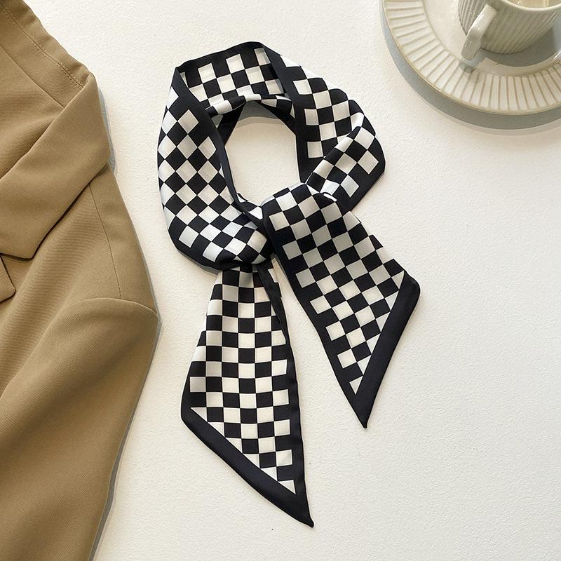 Fashion Headbands Hair Ribbons Scarf For Women Skinny Hairband Neck Scarves Black CLE
