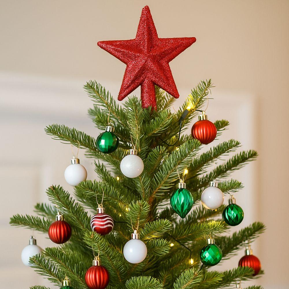 36pcs Glitter Christmas Baubles Plastic Christmas Tree Topper Xmas Tree Hanging Ball  Holiday Party