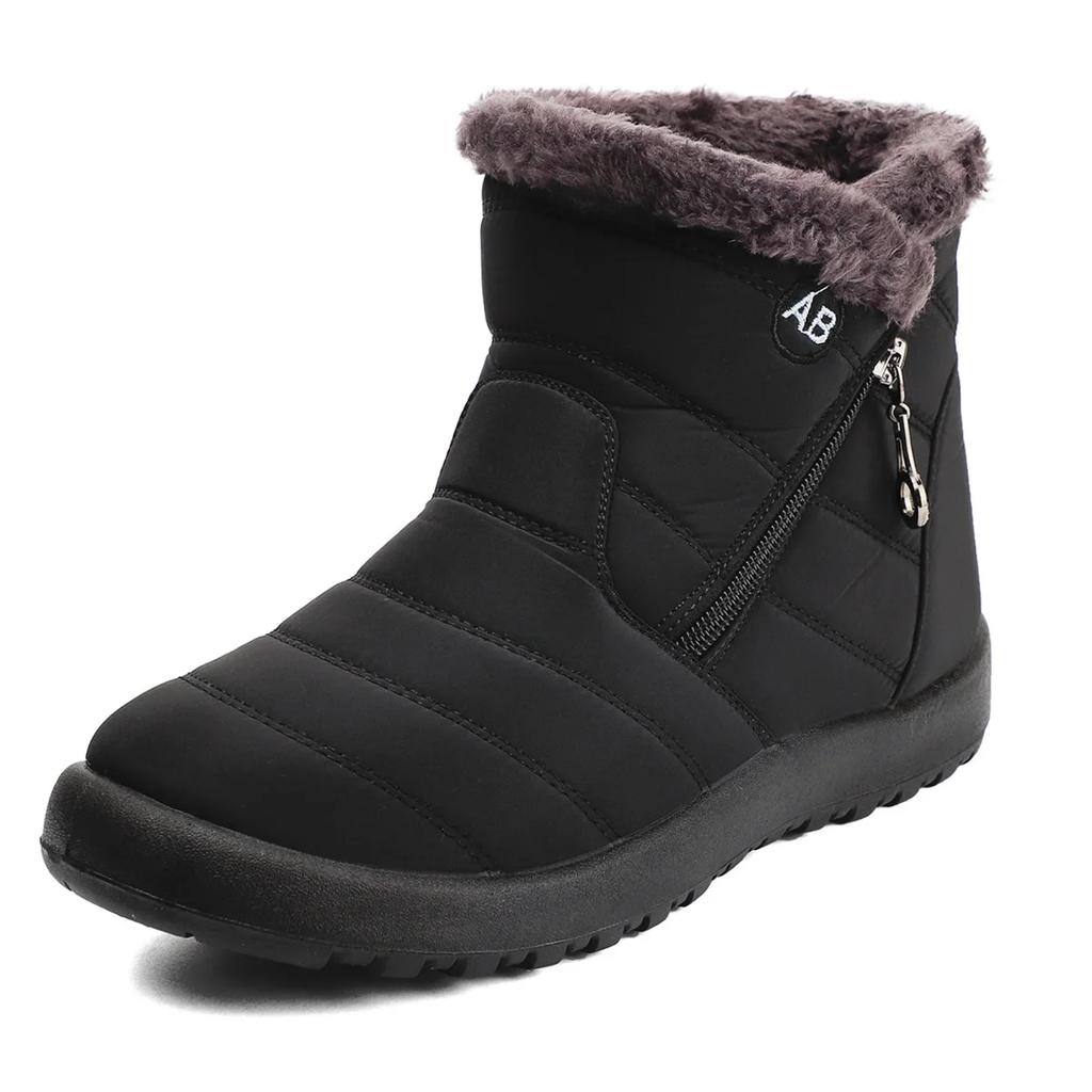 Snow Women Boots Comfortable Women'S Boots Waterproof Women Shoes Zipper Shoes Woman Soft Fur Women'S Winter Boots Botas Mujer