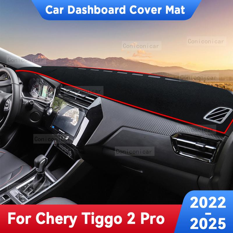 For Chery TIGGO 2 Pro -2025 Accessories Car Dashboard Cover Mat Artificial leather Sun Shade Pad trument Panel Carpet